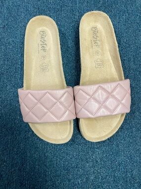 Quilted Pink Slide Sandals for Women